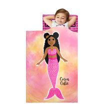 Load image into Gallery viewer, Pink Mermaid Affirmations (PICK SKIN TONE) Kids&#39; Nap Mat
