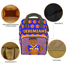 Load image into Gallery viewer, Basketball B-Ball Boy Affirmations (PICK SKIN TONE) Diaper Bag
