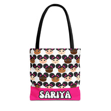 Load image into Gallery viewer, Cocoa Cuties (All Girls) Afro Puffs and Pink Bows Tote Bag
