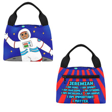 Load image into Gallery viewer, Astronaut Boy Affirmations (PICK SKIN TONE) Lunch Bag - Boy
