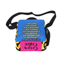 Load image into Gallery viewer, Leopard Affirmations (PICK SKIN TONE) Crossbody Lunch Bag
