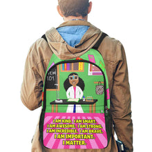 Load image into Gallery viewer, Cocoa Cutie Chemist Affirmations Backpack (PICK YOUR SKIN TONE)
