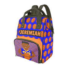 Load image into Gallery viewer, Basketball B-Ball Boy Affirmations (PICK SKIN TONE) Diaper Bag
