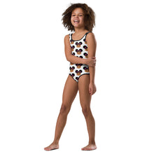 Load image into Gallery viewer, Afro Puffs and Pink Bows Cocoa Cutie Kids Swimsuit(2T-7-PICK SKIN TONE
