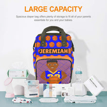 Load image into Gallery viewer, Basketball B-Ball Boy Affirmations (PICK SKIN TONE) Diaper Bag
