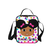 Load image into Gallery viewer, Afro Puffs and Pink Bows (PICK SKIN TONE) Crossbody Lunch Bag
